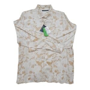 NWT Perry Ellis Floral Print Button Down Shirt 2XLT EcoVero Viscose‎ Long Sleeve